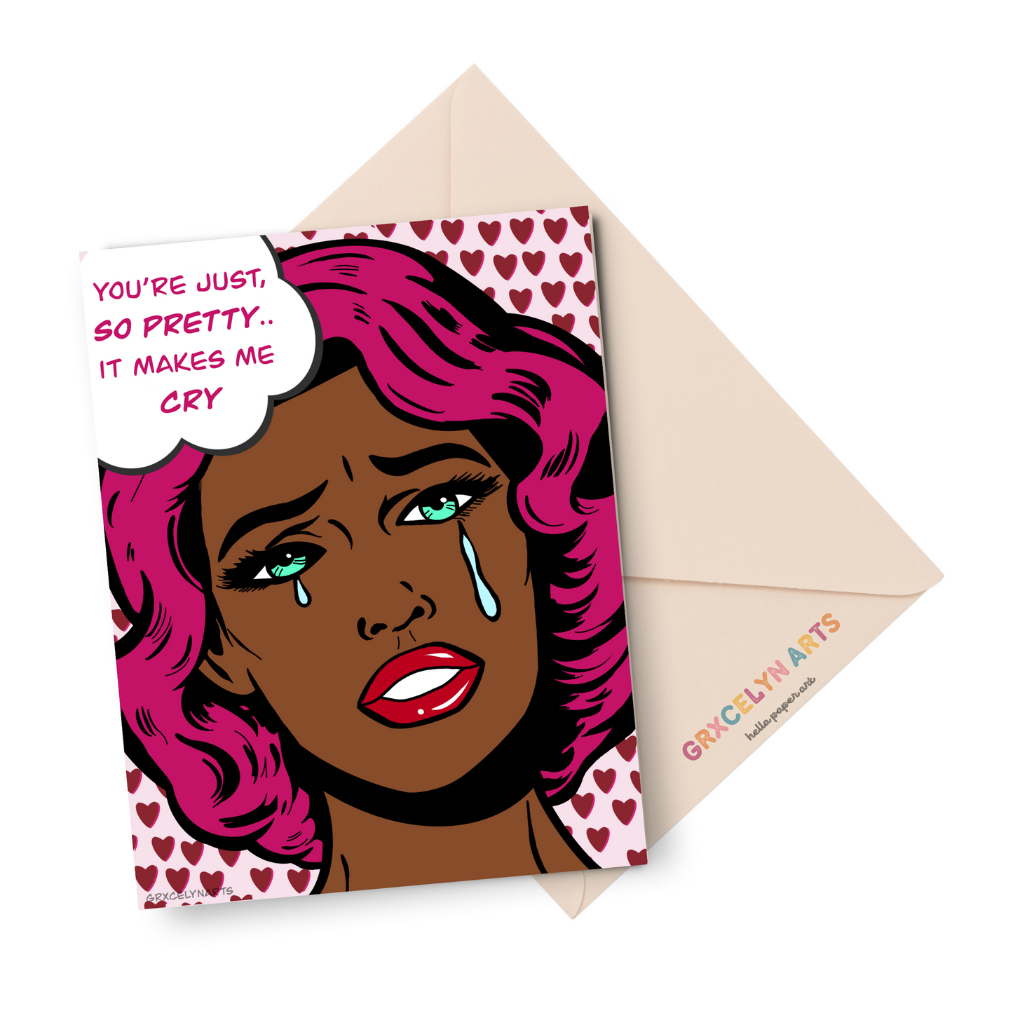 So Pretty - Pop Art-  Greeting Card