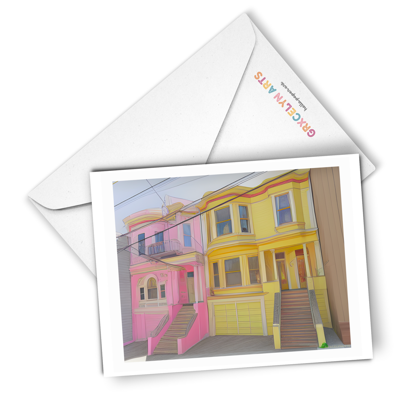 Strawberry & Banana House - Greeting Card